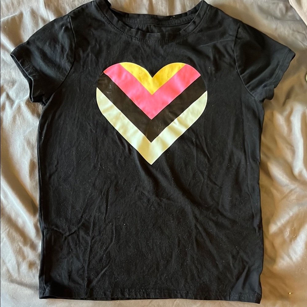 Heart Graphic Kids T-Shirt - Black, Pink, Yellow